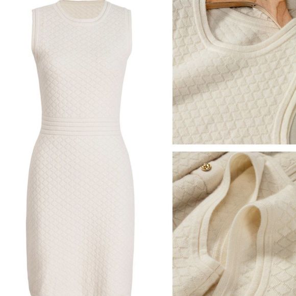 Knit Jacquard Jacket Dress | Office Sweater Dress - Picture 7 of 9